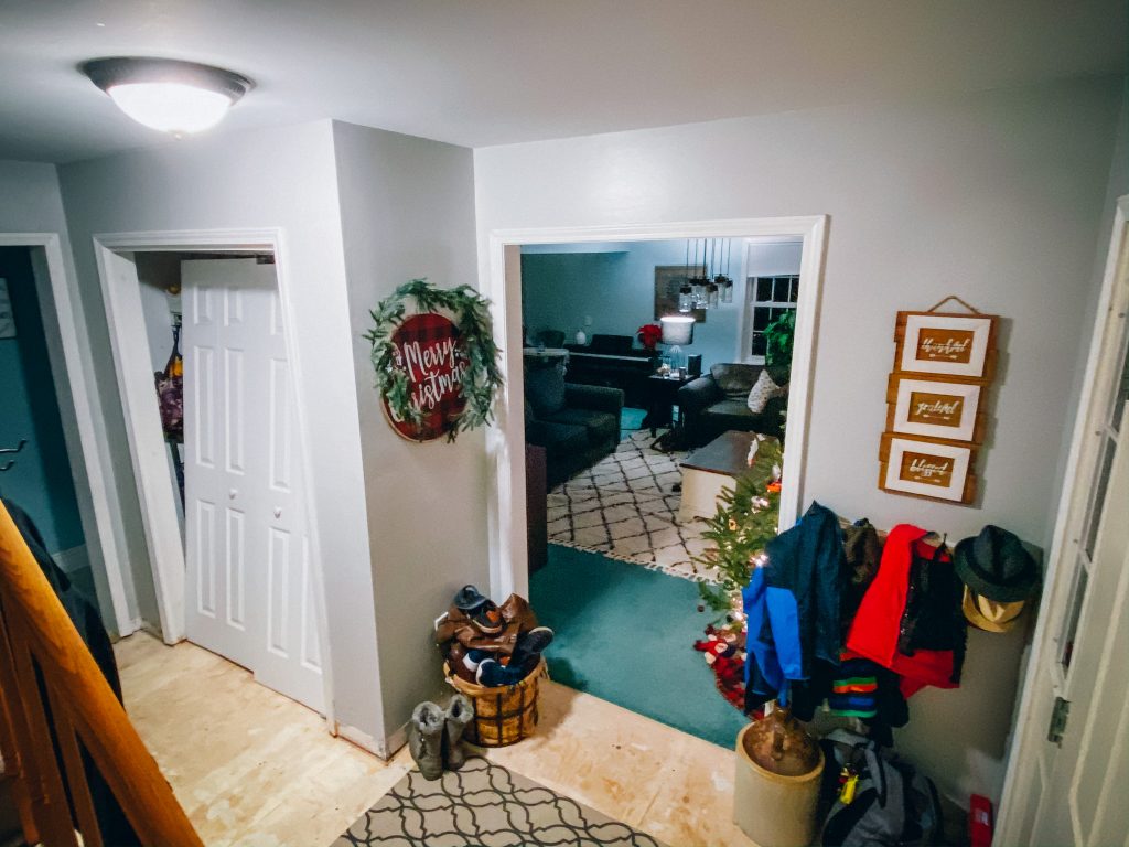 Our existing entry and redundant hallway.